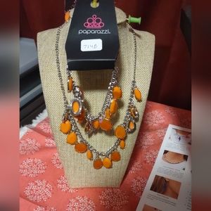 orange Necklace and Bracelet Set